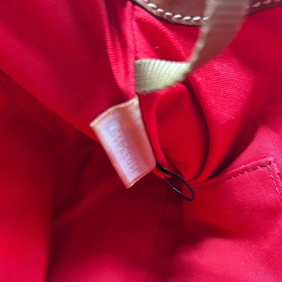 Dooney & Bourke Pebble Grain Zip Zip Satchel Navy & Tan Leather Purse - Picture 13 of 13